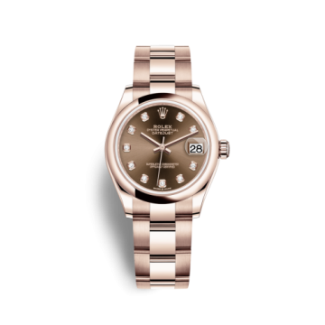 Rolex Datejust 31 Rose Gold / Domed / Chocolate - Diamond / Oyster