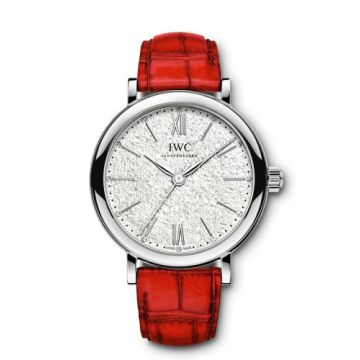 IWC Schaffhausen Portofino 34 Stainless Steel / Silver Embossed / Santoni