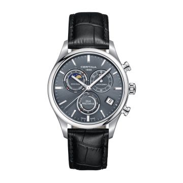 Certina DS-8 Chronograph Moon Phase Stainless Steel / Grey / Strap