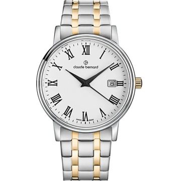 Claude Bernard Classic Gents Date Bicolour / White 42mm