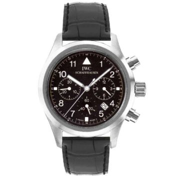 IWC Schaffhausen Pilot's Watch Chronograph Mecaquartz Stainless Steel / Black / Strap