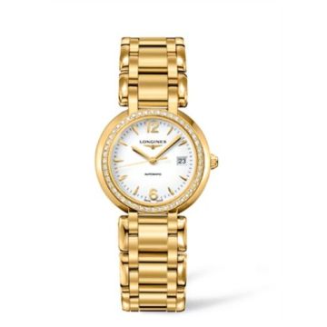 Longines PrimaLuna Automatic 30 Yellow Gold Diamonds Arabic