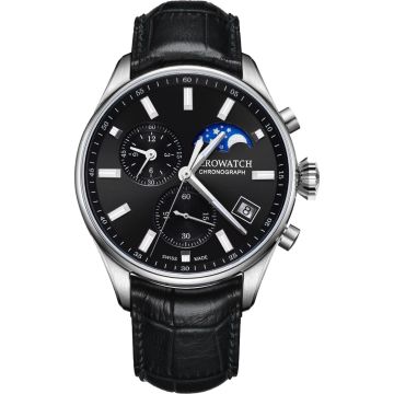 Aerowatch Les Grandes Classiques Chrono Moon Phase Black