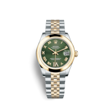 Rolex Datejust 31 Rolesor Yellow Domed / Jubilee / Olive Roman
