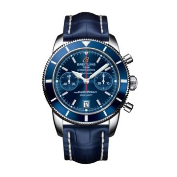 Breitling Superocean Heritage 44 Chronograph Stainless Steel / Blue / Blue / Croco