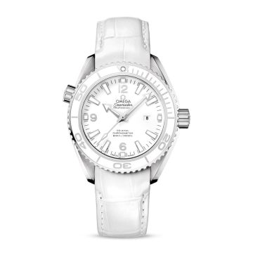 Omega Seamaster Planet Ocean 600M Co-Axial 37.5 Stainless Steel / White / Alligator
