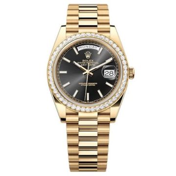Rolex Day-Date 40 Yellow Gold - Diamond / Black