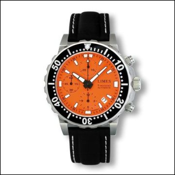Limes Endurance Chrono - Orange / leather strap