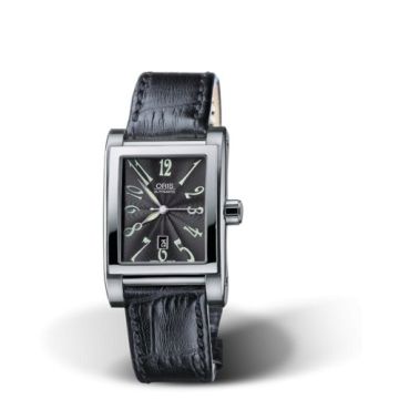 Oris Rectangular Date 24 Stainless Steel / Black - Arabic