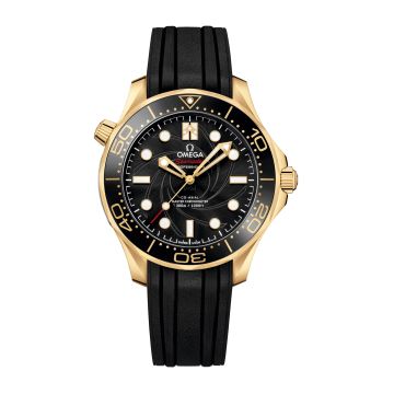 Omega Seamaster Diver 300M Master Co-Axial 42 James Bond Yellow Gold / Black / Rubber