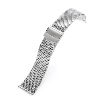 20mm, 22mm Tapered Milanese Wire Mesh Band, Polished - 16mm