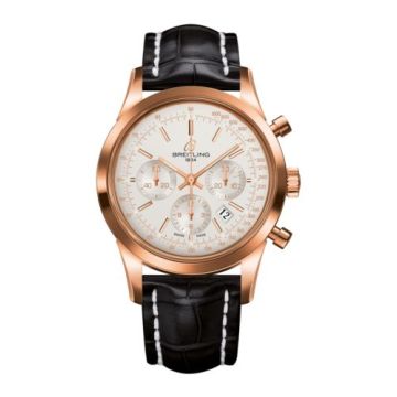 Breitling Transocean Chronograph Red Gold / Silver / Croco
