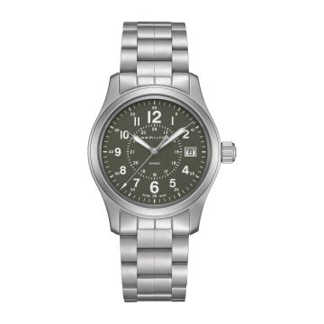 Hamilton Khaki Field Quartz 38 Stainless Steel / Green / Bracelet