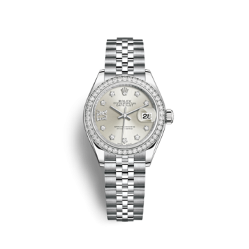 Rolex Lady-Datejust 28 Stainless Steel / Diamond / Silver - Diamond / Jubilee