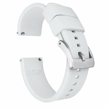 White Elite FKM Rubber Watch Band - 20mm
