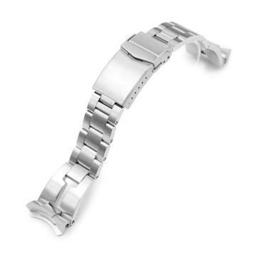 Retro Shaver Blade Watch Band for Seiko 5 Sports 42.5mm SRPD51 SRPD55 SBSA003, Stainless Steel - Brushed, V Diver Clasp - 22mm