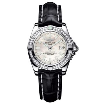Breitling Galactic 32 Stainless Steel / Diamond / Pearl / Croco