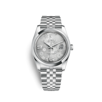 Rolex Datejust 36 Stainless Steel Domed / Jubilee / Silver Floral