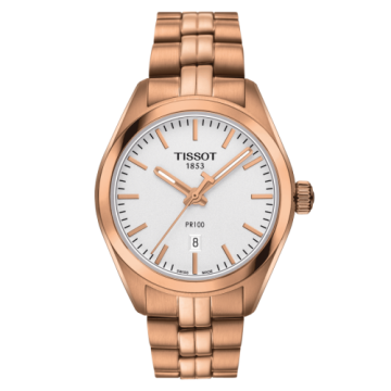Tissot PR 100 Quartz 33 Rose Gold PVD / Silver / Bracelet