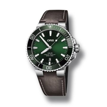 Oris Aquis Date 43.5 Stainless Steel / Green / Calf