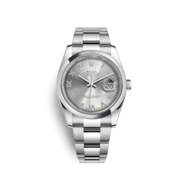 Rolex Datejust 36 Stainless Steel Domed / Oyster / Rhodium Roman