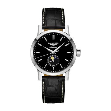 Longines 1832 Moonphase 40 Stainless Steel / Black