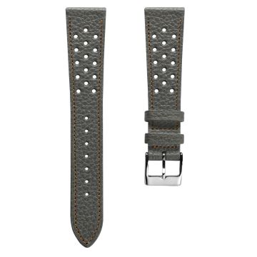 Ashdown Togo Leather Racing Watch Strap - Grey / Orange - 19mm