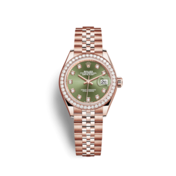 Rolex Lady-Datejust 28 Everose Diamond / Jubilee / Olive Diamond
