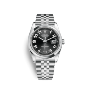Rolex Datejust 36 Stainless Steel Domed / Jubilee / Black Arabic