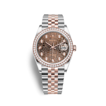 Rolex Datejust 36 Stainless Steel / Everose / Diamond / Chocolate Computer / Jubilee