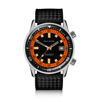 Dan Henry 1970 Automatic Diver 44 Black-Orange / Stainless Steel