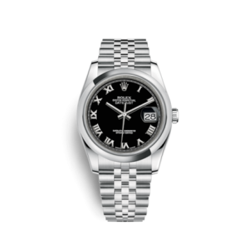 Rolex Datejust 36 Stainless Steel Domed / Jubilee / Black Roman