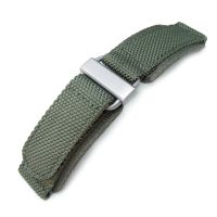 22mm Military Green Honeycomb Nylon Velcro Watch Strap - 29mm