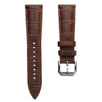 Carolina Gator Print Genuine Leather Watch Strap - Vintage Matt Light Brown - 22mm