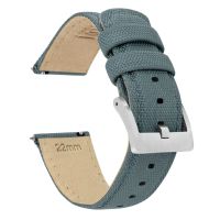 Slate Grey Sailcloth Quick Release Watch Band - 16mm