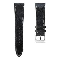 Radstock Vintage Genuine Leather Watch Strap - Vintage Black - 17mm