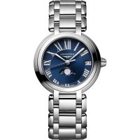 Longines PrimaLuna 30.5 Quartz Moonphase Stainless Steel / Blue - Roman / Bracelet