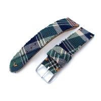 20mm MiLTAT Dundee Tartan Pattern Watch Strap, Brown Stitching - 10mm