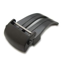 or 20mm Roller Deployment Buckle / Deployant Clasp  for Leather Watch Strap, PVD Black - 8mm