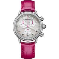 Aerowatch 1942 Chronolady Diamonds Leather Pink