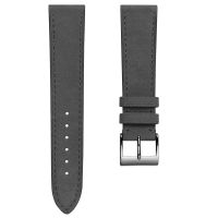 Mozet Flat Nubuck Handmade Leather Watch Strap - Grey - 17mm
