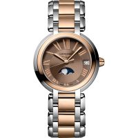 Longines PrimaLuna 30.5 Quartz Moonphase Stainless Stee - Pink Gold / Taupe - Roman / Bracelet