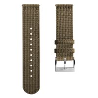 RidgeFlex Two-Piece Military Nylon Watch Strap - Khaki - 22mm