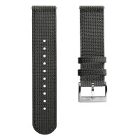 RidgeFlex Two-Piece Military Nylon Watch Strap - Dark Grey - 22mm