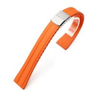 20mm Quick Release FKM28 Orange FKM Rubber watch strap - 16mm