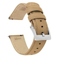 Khaki Tan Sailcloth Quick Release Watch Band - 16mm