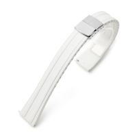 20mm Quick Release FKM28 White FKM Rubber watch strap - 16mm