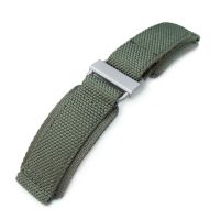 22mm Honeycomb Military Green Nylon Velcro Watch Strap - 15mm
