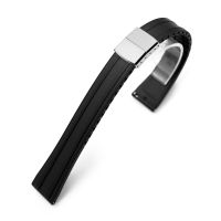Quick Release FKM28 Black FKM Rubber watch strap - 16mm