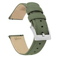 Army Green Sailcloth Quick Release Watch Band - 16mm